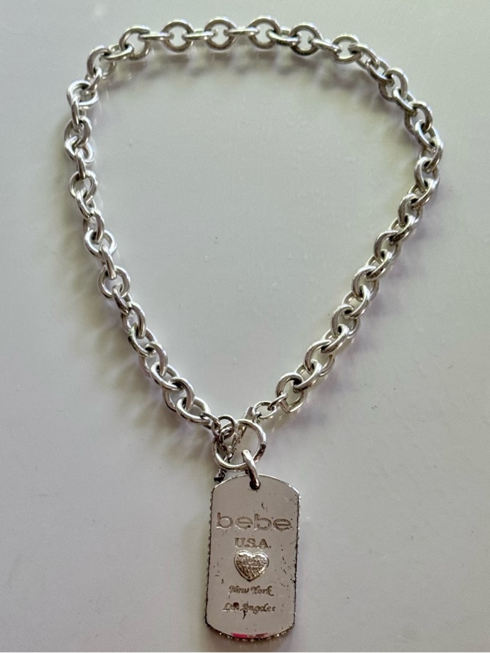 Vintage Bebe Dog Tag Necklace